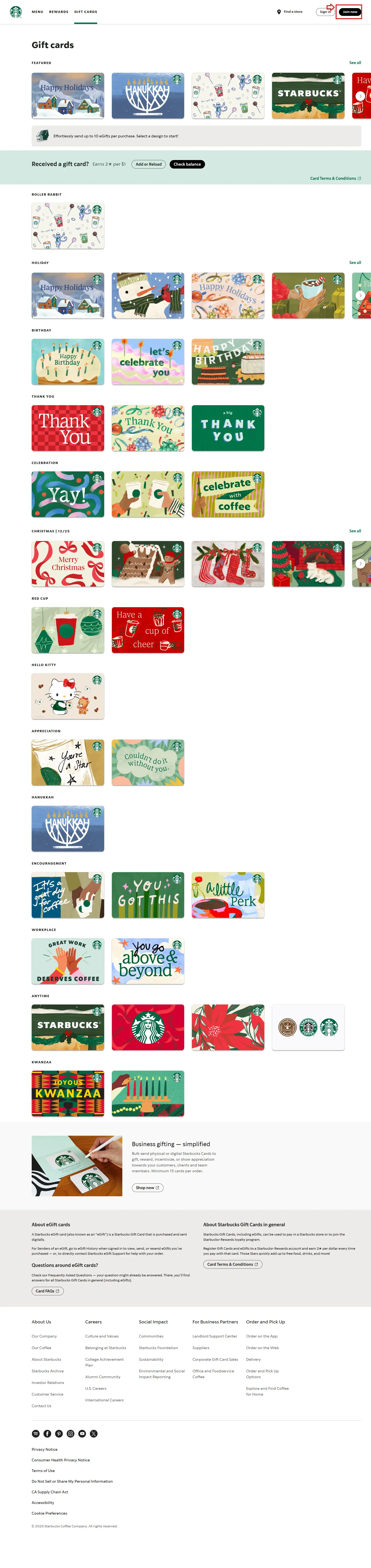 join starbucks gift card